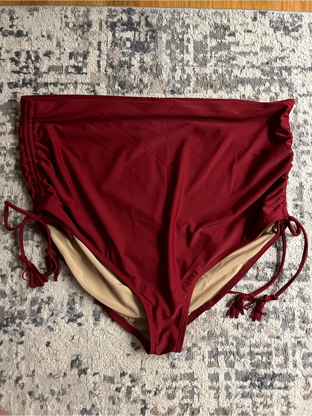 Cacique Burgundy High-Waist Swim Bottoms‎